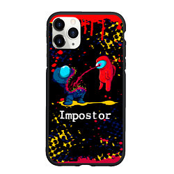 Чехол iPhone 11 Pro матовый Among Us - Impostor, цвет: 3D-черный
