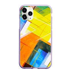 Чехол iPhone 11 Pro матовый Геометрический хаос, цвет: 3D-светло-сиреневый