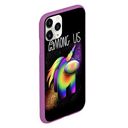 Чехол iPhone 11 Pro матовый AMONG US ЕДИНОРОГ, цвет: 3D-фиолетовый — фото 2