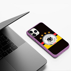 Чехол iPhone 11 Pro матовый СБОРНАЯ ГЕРМАНИИ, цвет: 3D-фиолетовый — фото 2