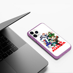 Чехол iPhone 11 Pro матовый Моя геройская академия, цвет: 3D-фиолетовый — фото 2