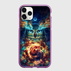 Чехол iPhone 11 Pro матовый Сова Космос