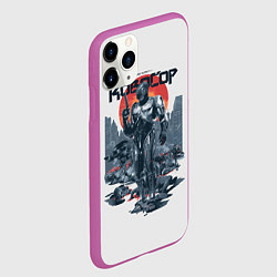 Чехол iPhone 11 Pro матовый Робот полицейский, цвет: 3D-фиолетовый — фото 2