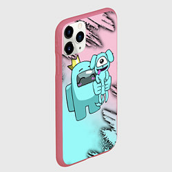 Чехол iPhone 11 Pro матовый AMONG US, цвет: 3D-малиновый — фото 2