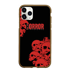 Чехол iPhone 11 Pro матовый Horror, цвет: 3D-коричневый