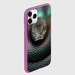 Чехол iPhone 11 Pro матовый Чёрная мамба, цвет: 3D-фиолетовый — фото 2