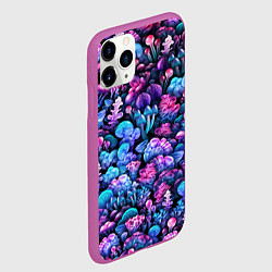 Чехол iPhone 11 Pro матовый Волшебные грибы, цвет: 3D-фиолетовый — фото 2