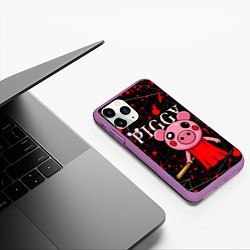 Чехол iPhone 11 Pro матовый ROBLOX PIGGY, цвет: 3D-фиолетовый — фото 2