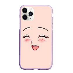 Чехол iPhone 11 Pro матовый Сonfused anime face, цвет: 3D-сиреневый