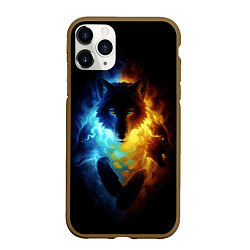 Чехол iPhone 11 Pro матовый Волки в огне, цвет: 3D-коричневый