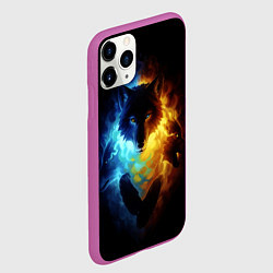 Чехол iPhone 11 Pro матовый Волки в огне, цвет: 3D-фиолетовый — фото 2