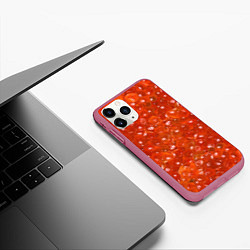 Чехол iPhone 11 Pro матовый Красная икра, цвет: 3D-малиновый — фото 2