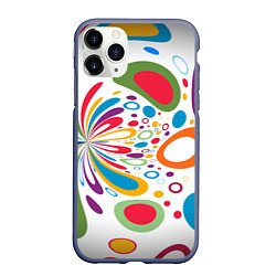 Чехол iPhone 11 Pro матовый Яркие краски, цвет: 3D-серый