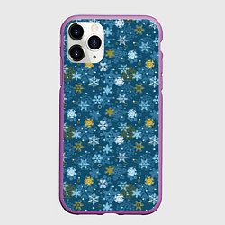 Чехол iPhone 11 Pro матовый Снежинки