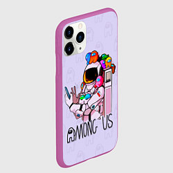 Чехол iPhone 11 Pro матовый Among Us, цвет: 3D-фиолетовый — фото 2