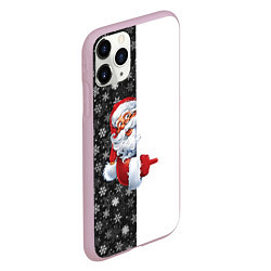 Чехол iPhone 11 Pro матовый Дедушка Мороз, цвет: 3D-розовый — фото 2