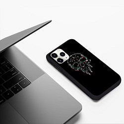 Чехол iPhone 11 Pro матовый Skull Glitch, цвет: 3D-черный — фото 2