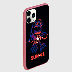 Чехол iPhone 11 Pro матовый Sum 41 череп, цвет: 3D-малиновый — фото 2