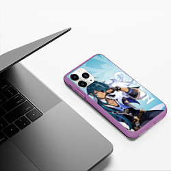 Чехол iPhone 11 Pro матовый GENSHIN IMPACT, КЭЙА, цвет: 3D-фиолетовый — фото 2