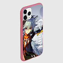 Чехол iPhone 11 Pro матовый GENSHIN IMPACT, РЭЙЗОР, цвет: 3D-малиновый — фото 2