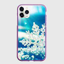 Чехол iPhone 11 Pro матовый Снег, цвет: 3D-фиолетовый