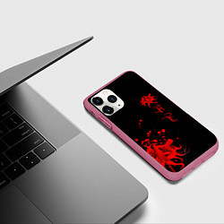 Чехол iPhone 11 Pro матовый Tokyo Ghoul, цвет: 3D-малиновый — фото 2