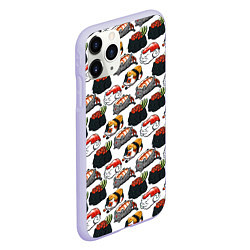 Чехол iPhone 11 Pro матовый Котики Суши, цвет: 3D-светло-сиреневый — фото 2