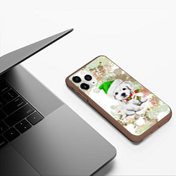 Чехол iPhone 11 Pro матовый Щенок, цвет: 3D-коричневый — фото 2