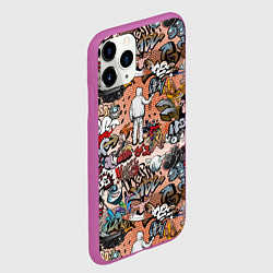 Чехол iPhone 11 Pro матовый Граффити, цвет: 3D-фиолетовый — фото 2