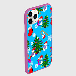 Чехол iPhone 11 Pro матовый Новый год, цвет: 3D-фиолетовый — фото 2