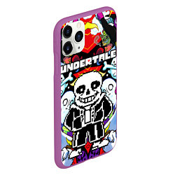 Чехол iPhone 11 Pro матовый UNDERTALE, цвет: 3D-фиолетовый — фото 2