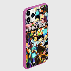 Чехол iPhone 11 Pro матовый MINECRAFT, цвет: 3D-фиолетовый — фото 2