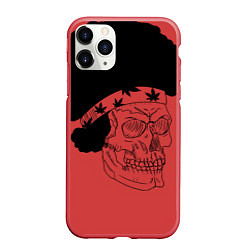 Чехол iPhone 11 Pro матовый Череп, цвет: 3D-красный