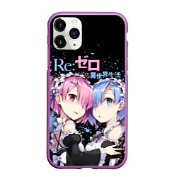 Чехол iPhone 11 Pro матовый Re:Zero, Рам и Рем