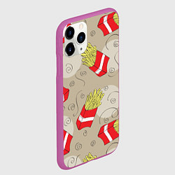 Чехол iPhone 11 Pro матовый Фастфуд - Картошка фри, цвет: 3D-фиолетовый — фото 2