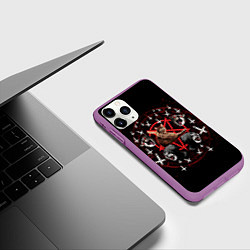 Чехол iPhone 11 Pro матовый Satanic Cat, цвет: 3D-фиолетовый — фото 2