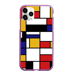 Чехол iPhone 11 Pro матовый Color blocking, цвет: 3D-фиолетовый