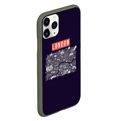 Чехол iPhone 11 Pro матовый LONDON, цвет: 3D-темно-зеленый — фото 2