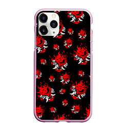 Чехол iPhone 11 Pro матовый SAMURAI 2077 PATTERN, цвет: 3D-розовый