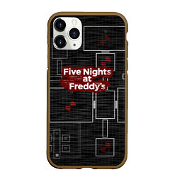 Чехол iPhone 11 Pro матовый Five Nights At Freddy, цвет: 3D-коричневый