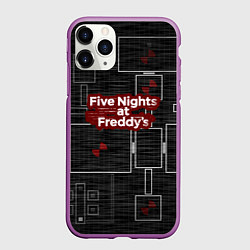 Чехол iPhone 11 Pro матовый Five Nights At Freddy, цвет: 3D-фиолетовый