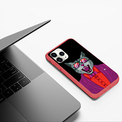 Чехол iPhone 11 Pro матовый Boss Cat, цвет: 3D-красный — фото 2