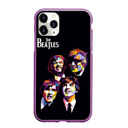 Чехол iPhone 11 Pro матовый The Beatles, цвет: 3D-фиолетовый