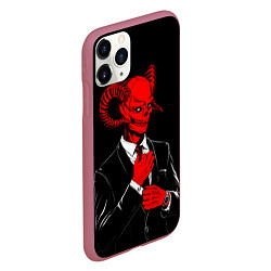 Чехол iPhone 11 Pro матовый Дьявол, цвет: 3D-малиновый — фото 2