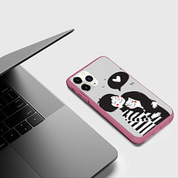 Чехол iPhone 11 Pro матовый Любовь, цвет: 3D-малиновый — фото 2