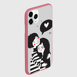 Чехол iPhone 11 Pro матовый Любовь, цвет: 3D-малиновый — фото 2