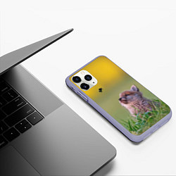 Чехол iPhone 11 Pro матовый Лисенок и пчелка, цвет: 3D-светло-сиреневый — фото 2