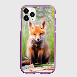 Чехол iPhone 11 Pro матовый Лисичка, цвет: 3D-фиолетовый