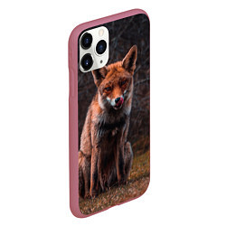 Чехол iPhone 11 Pro матовый Хищная лисица, цвет: 3D-малиновый — фото 2