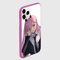 Чехол iPhone 11 Pro матовый Человек Бензопила, цвет: 3D-фиолетовый — фото 2